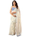 Vasthrlay Chanderi Printed Unstitched Off White Saree