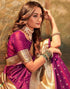 Vasthrlay Paithani Jacquard Unstitched Red Saree