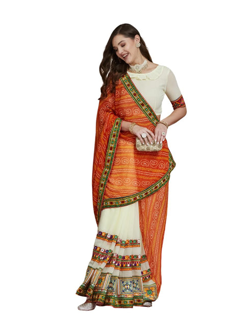 Vasthrlay Bandhani Embroidered Saree