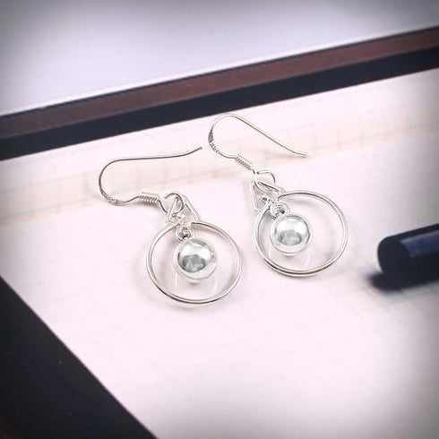 Zyrene 925 Sterling Silver Circle Drop Earrings for Women