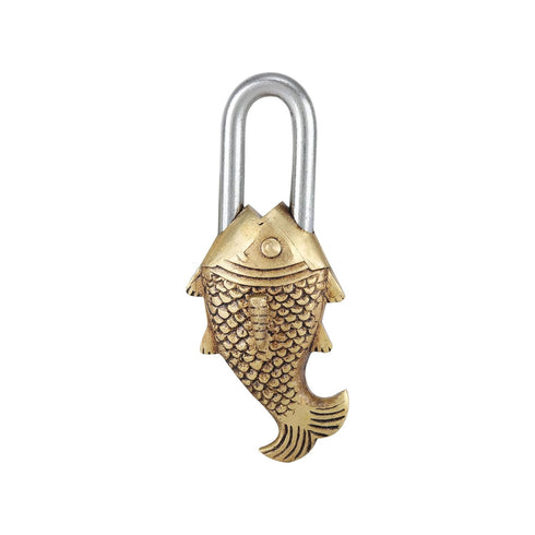 Brass Fish Lock – Handcrafted Padlock in Fish Shape