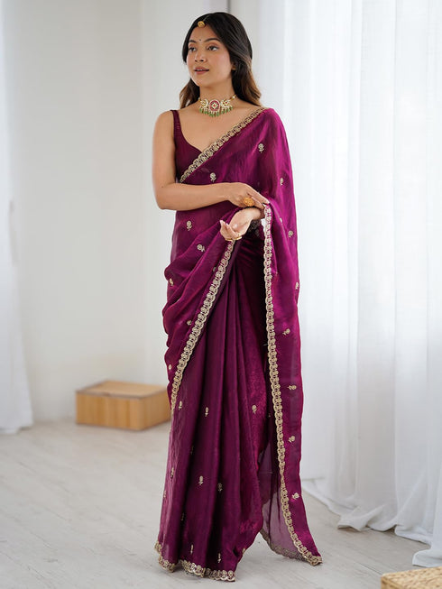 Vasthrlay Shimmer Embroidered Unstitched Kr Ethnic Wear