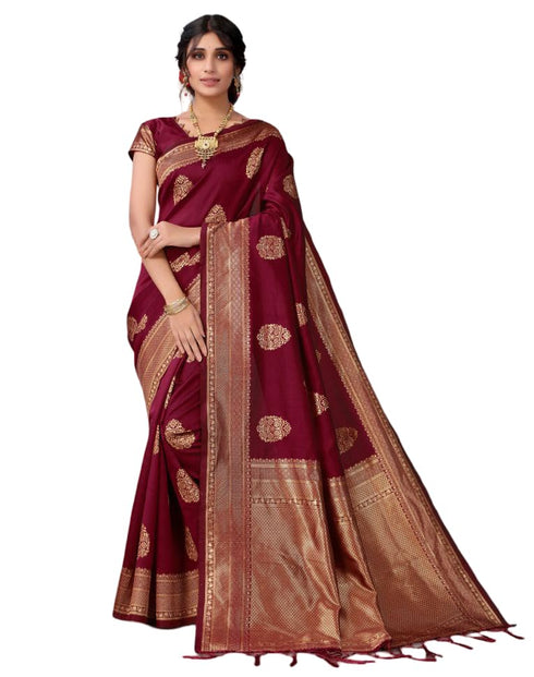 Vasthrlay Banarasi Embroidery Unstitched Saree