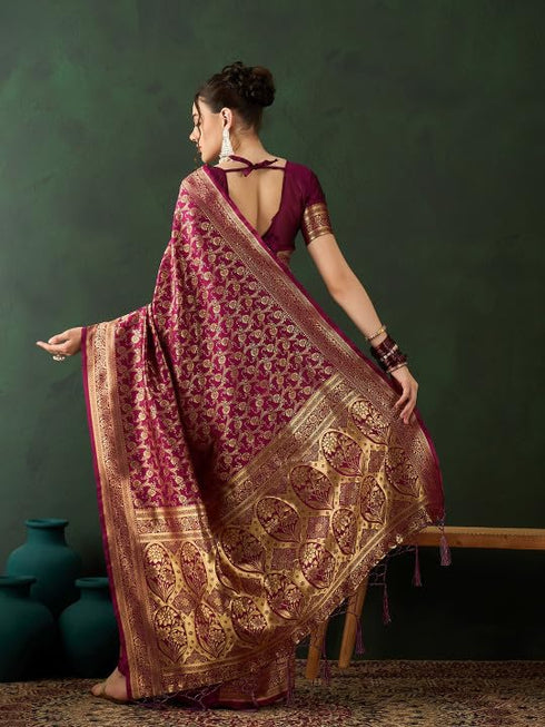 Vasthrlay Banarasi Traditional Unstitched Saree