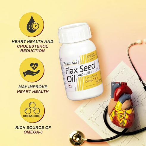 Healthaid Flaxseed 1000mg (Omega 3,6,9) Capsule | 60 capsules