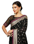 Vasthrlay Banarasi Jacquard Unstitched Black Saree