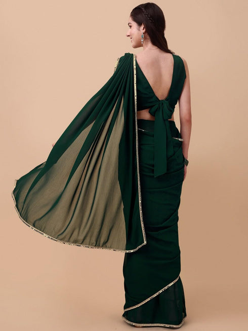 Vasthrlay Georgette Pleated Unstiched Ethnic Wear