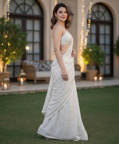 Vasthrlay White Saree
