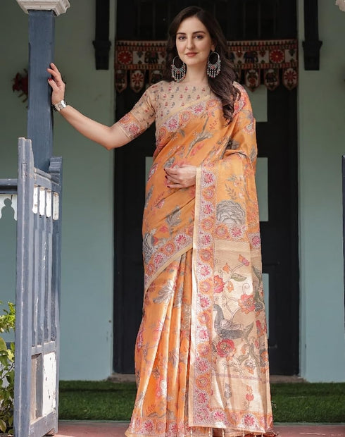 Vasthrlay Printed Designer Tassels Unstitched