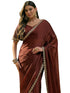 Vasthrlay Sequins Embroidery Unstitched Maroon Saree