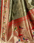 Vasthrlay Womens Paithani Unstitched Orange Saree