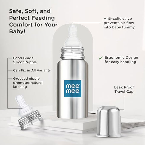 Mee Mee Baby Steel Feeding Bottle