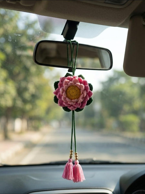 Handmade Crochet Lotus Bag Charm