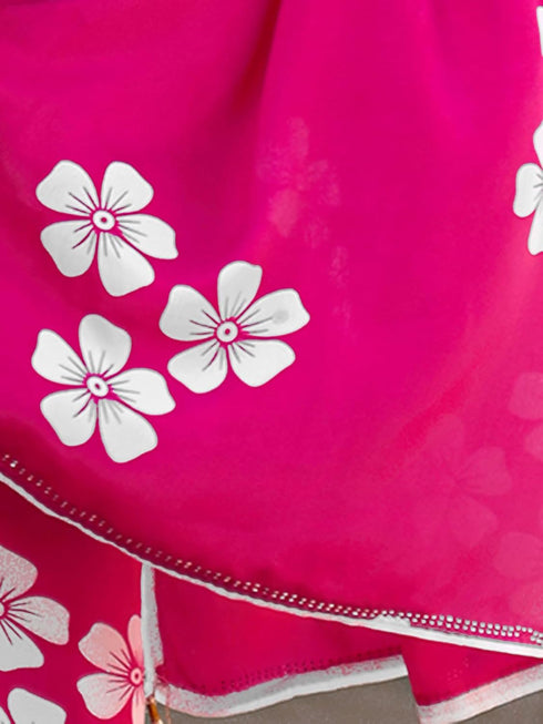 Vasthrlay Chinnon Printed Olive Saree