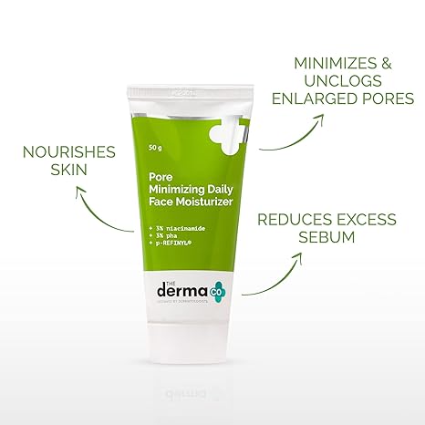 The Derma co Pore Minimizing Daily Face Moisturizer with 3% Niacinamide 3% PHA and pREFINYL