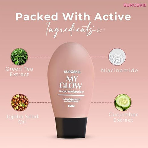 Suroskie My Glow All-In-One Tinted Sunscreen Spf 30 Moisturizer 60 Ml Light Shade