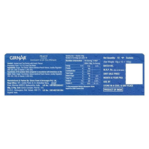 Girnar Instant Iced Tea Peach Flavour