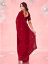 Vasthrlay Georgette Sequins Red Saree