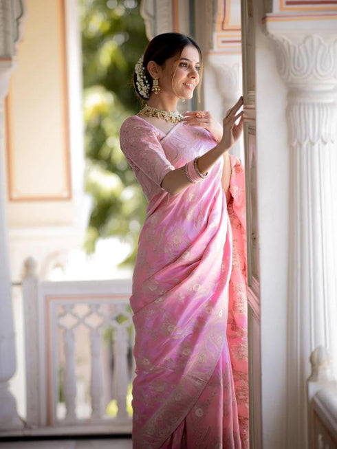 Vasthrlay Kanjivaram Unstitched Saree