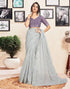 Vasthrlay Printed Pleated Unstitched White Saree