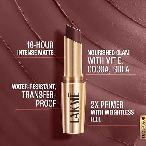 Lakme 9 to 5 Primer and Matte Lip Color Sangria Weekend |Black