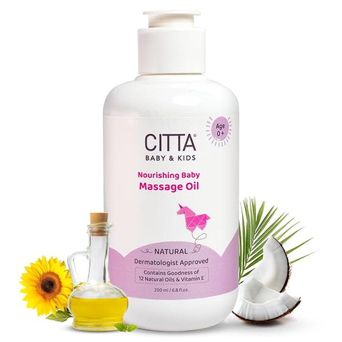 CITTA Natural Baby Massage Oil for New born & Kids