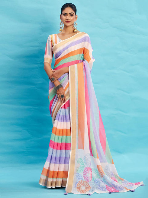 Vasthrlay Printed Unstitched Blouse Ethnic Wear