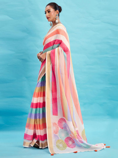 Vasthrlay Printed Unstitched Blouse Ethnic Wear