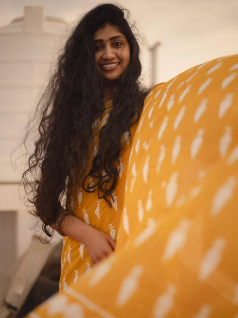 Vasthrlay Mustard Yellow Handcrafted Traditional