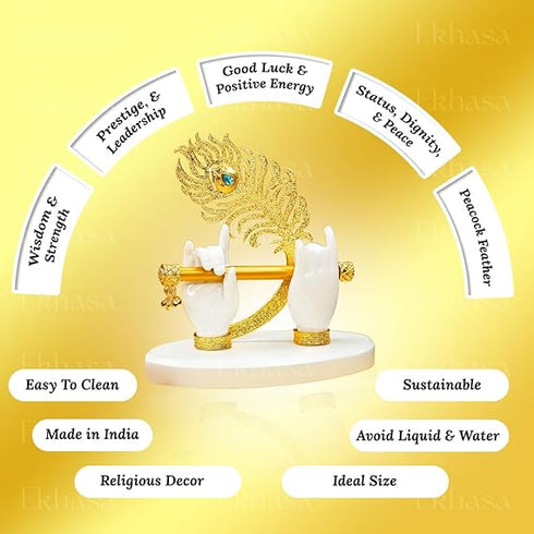 Ekhasa Lord Krishna Hands with Flute Idol (Small Size)