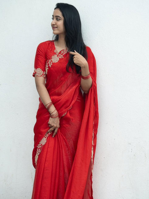 Vasthrlay Elegant Georgette Embroidered Lightweight