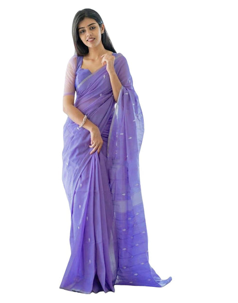 Vasthrlay Womens Jacquard Unstitched Lavender Saree