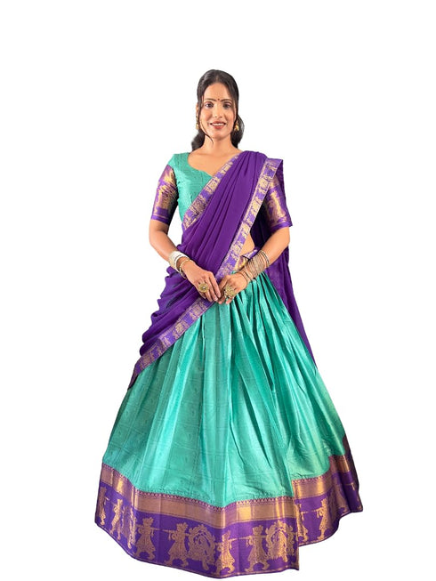 Vasthrlay Traditional Banarasi Contrasting Lemonrama