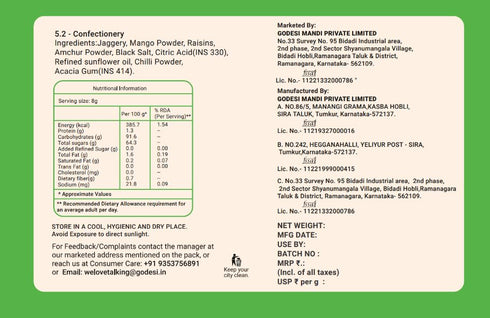 Go Desi Kaccha Aam Popz Sour Raw Mango & Jaggery