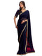 Vasthrlay Georgette Printed Navy Navy Blue Saree