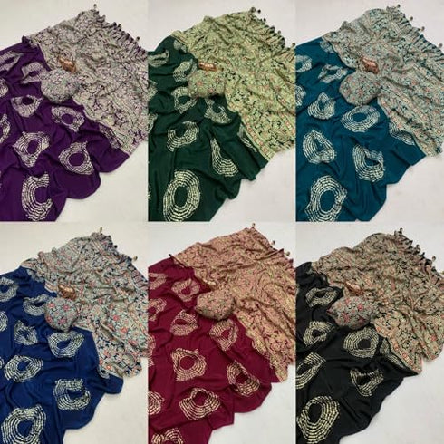 Vasthrlay Printed Ajrakh Floral
