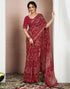 Vasthrlay Chiffon Bandhani Unstitched Yellow Saree