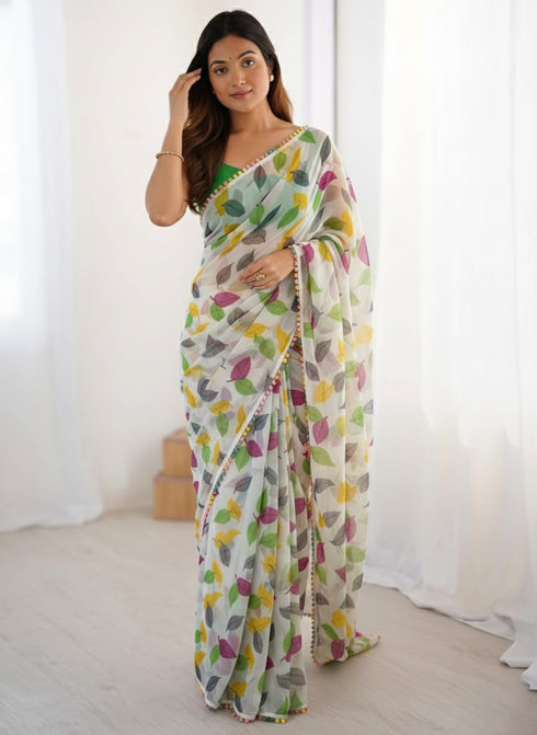 Vasthrlay Chiffon Unstitched Saree
