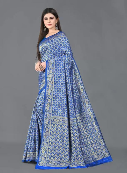 Vasthrlay Kanjivaram Unstitched Saree