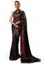 Vasthrlay Chiffon Printed Unstitched Black Saree