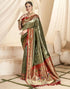 Vasthrlay Womens Paithani Unstitched Orange Saree