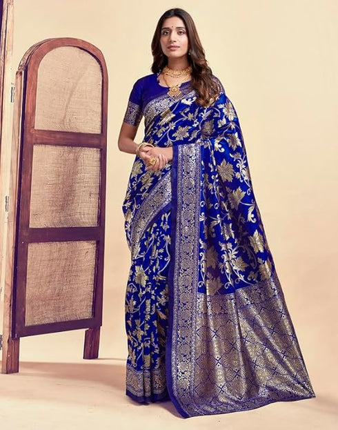 Vasthrlay Womens Jacquard Unstitched Wine Saree