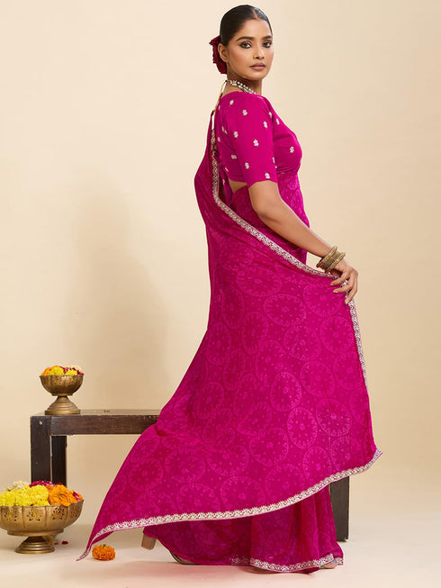 Vasthrlay Bandhani Printed Unstitched Sr Ethnic Wear