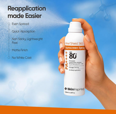 SkinInspired Invi Shield 365 Body Sunscreen Spray SPF 80+