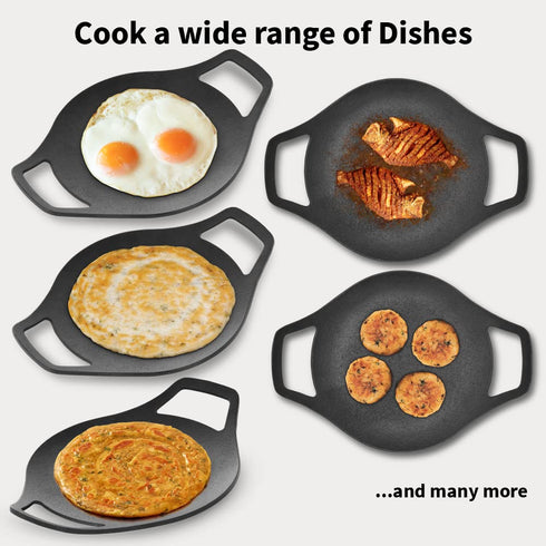 Hawkins Futura 24 cm Cast Iron Tava Cast Iron Tawa for Roti