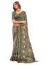 Vasthrlay Womens Printed Unstitched Sage Green Saree