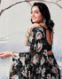 Vasthrlay Georgette Sequence Unstitched Black Saree