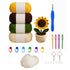 DIY Crochet Sunflower Kit for Beginners with Yarn, Hook, Needles & Keychain