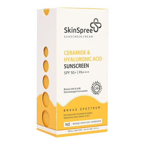 Style Make SkinSpree Sunscreen SPF 50 & PA for UVA UVB and Blue Light Protection Non Comedogenic No White Cast Lightweight cream formula for men and women
