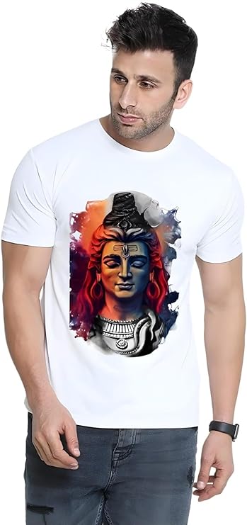 Caseria Men's Round Neck Cotton Half Sleeved T-Shirt